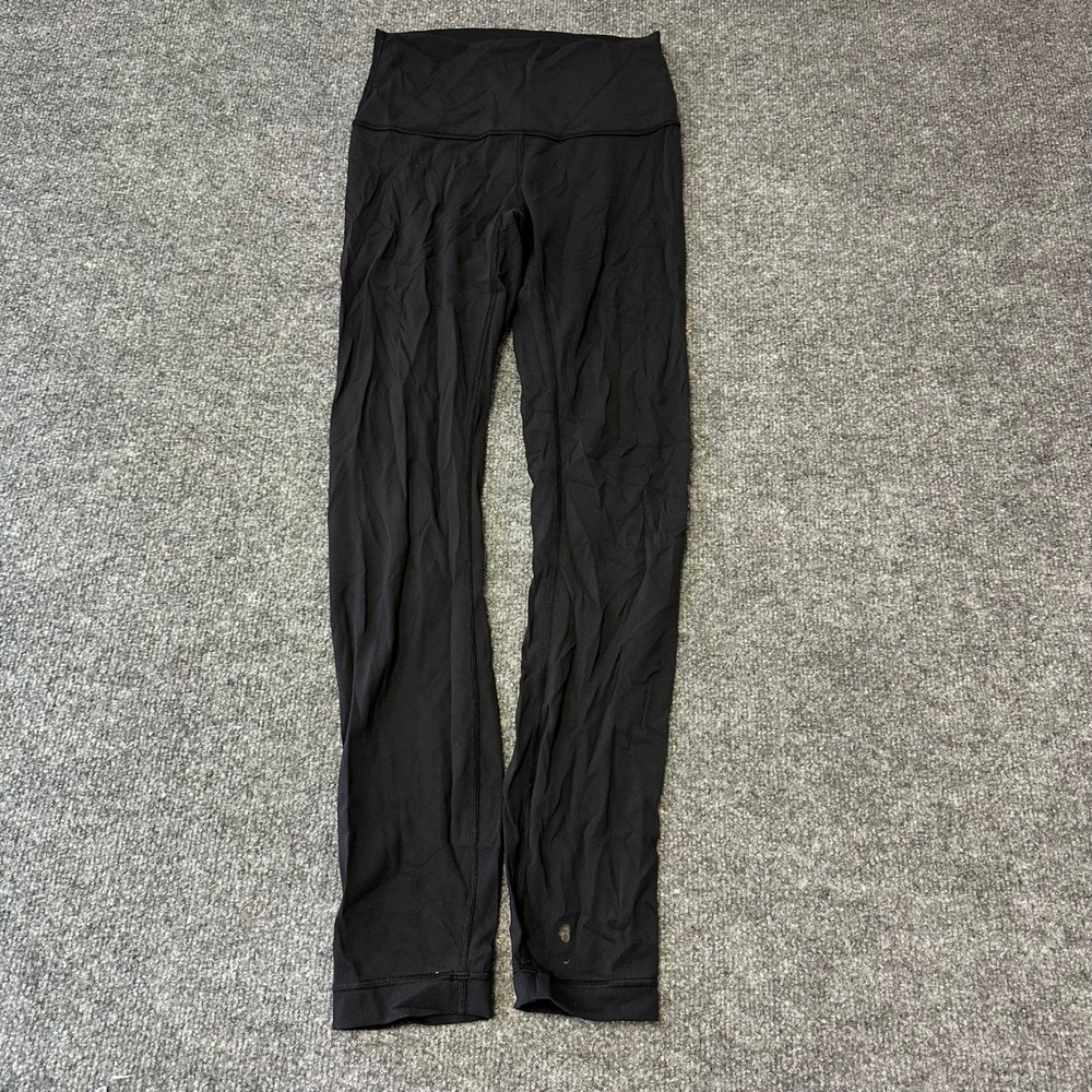 Lululemon Leggings Womens Size 2 Black High Rise Athletic Yoga Pants Stain